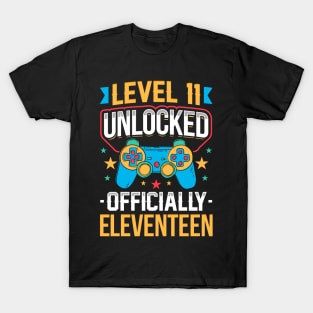 Level 11 Unlocked Officially Eleventeen Gamer Birthday Gift T-Shirt